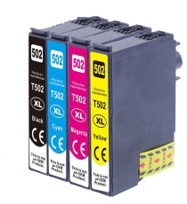 Kompatibel mit Epson 502 XL, T02W6, Multipack 4er Set Tinten Patronen
